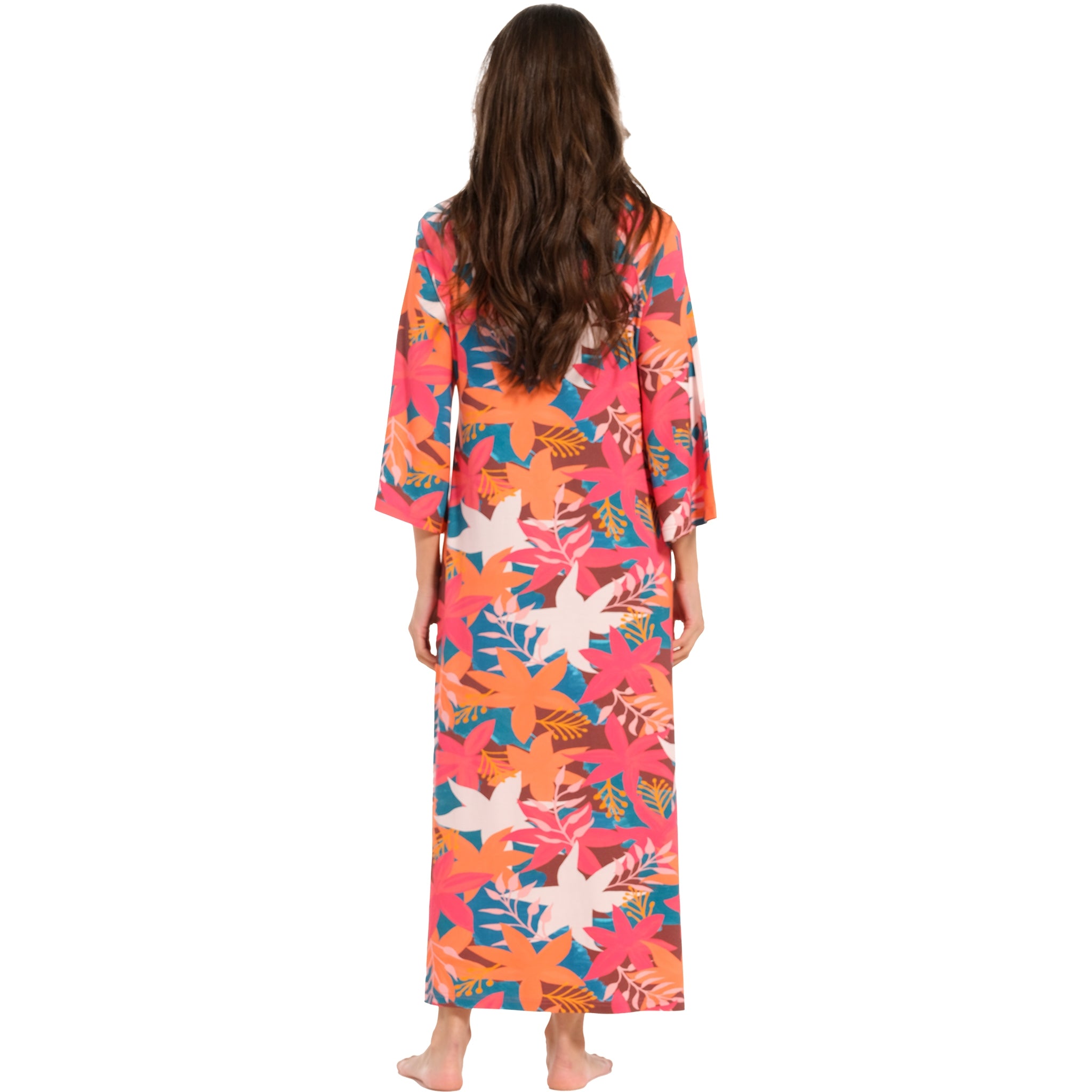 pastunette-beach-rugged-flower-kleid-rot-3-4-arm-viskose image 3