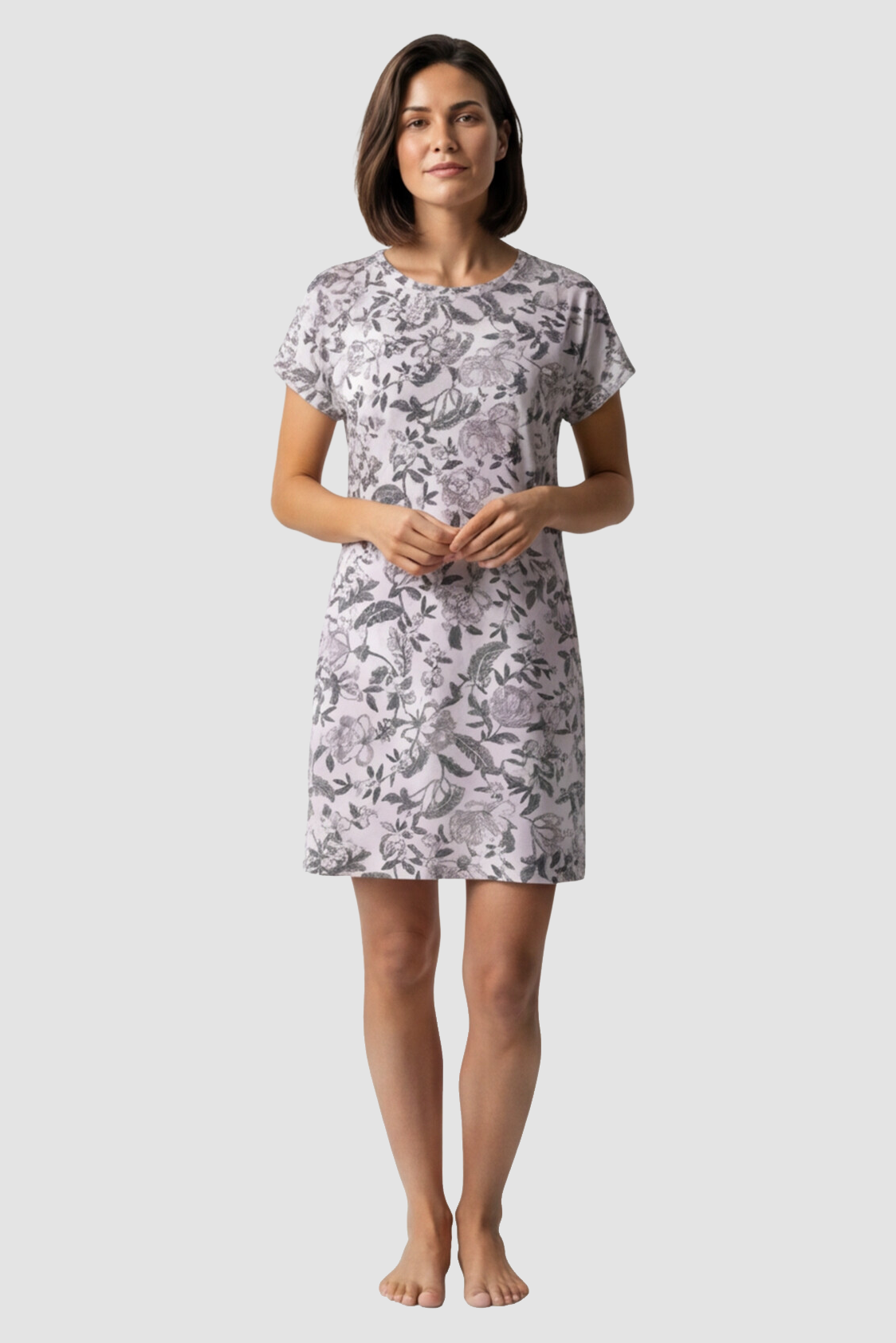 r-sch-be-happy-nachthemd-kurz-rosa-blumendruck image 1