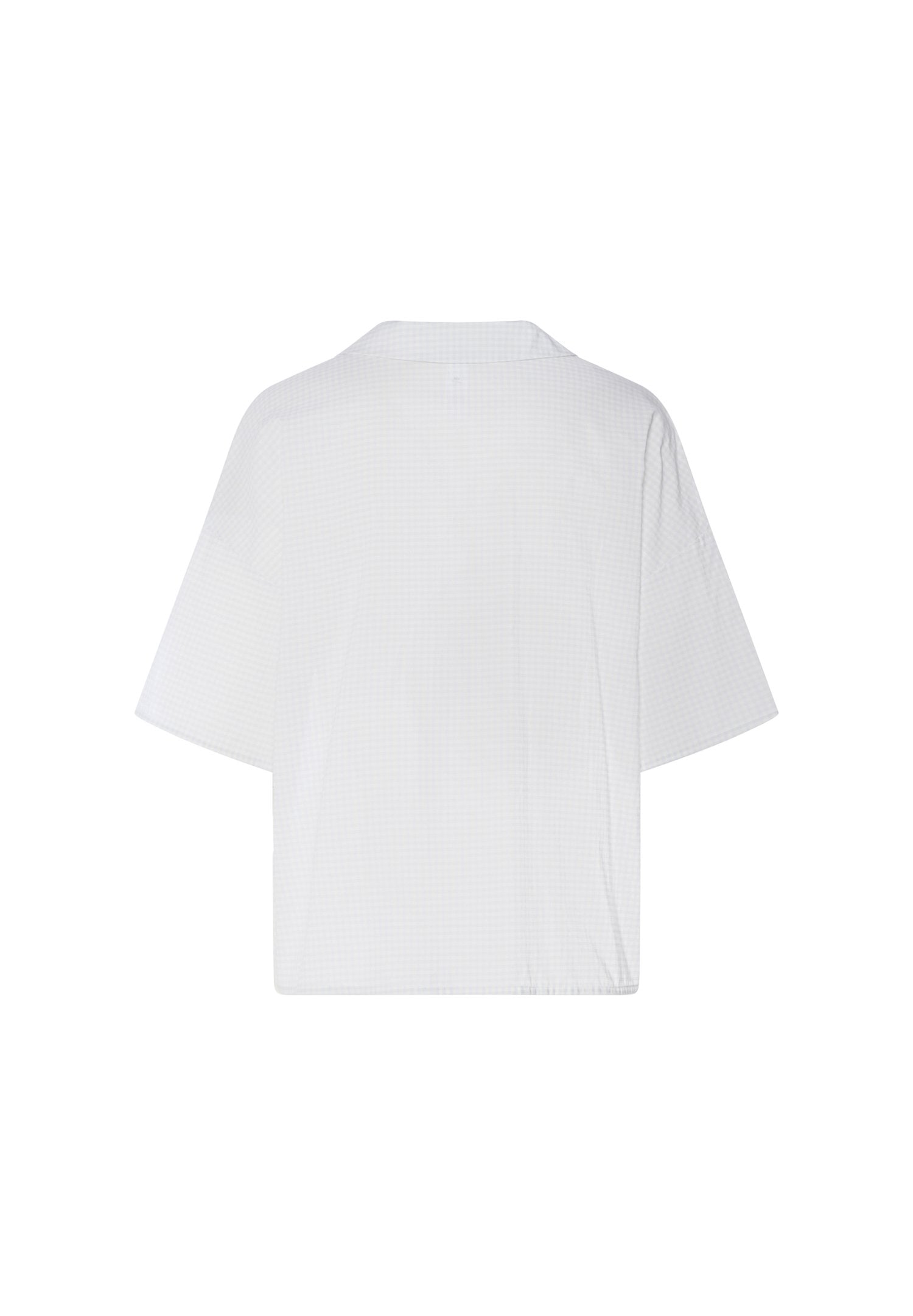 hanro-sleep-lounge-kurzarm-shirt-kariert-baumwolle-damen image 3