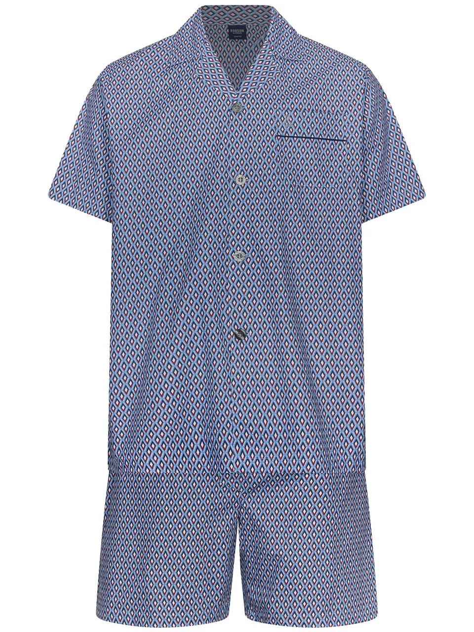 pastunette-robson-shortama-pyjama-blau-baumwolle image 1