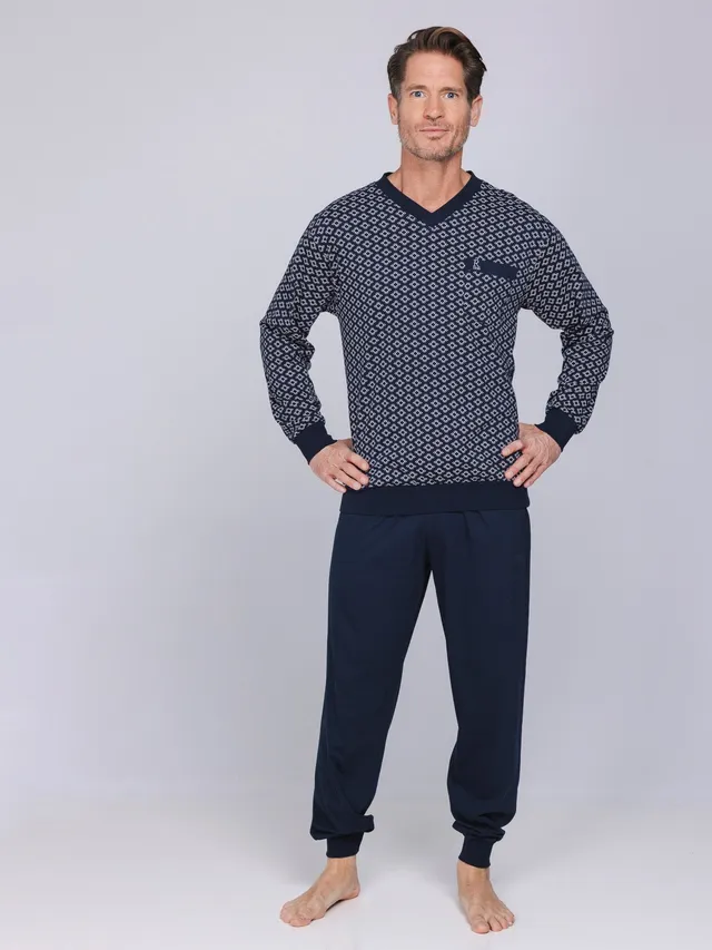 robson-graphic-herrenpyjama-dunkelblau-baumwolle image 1