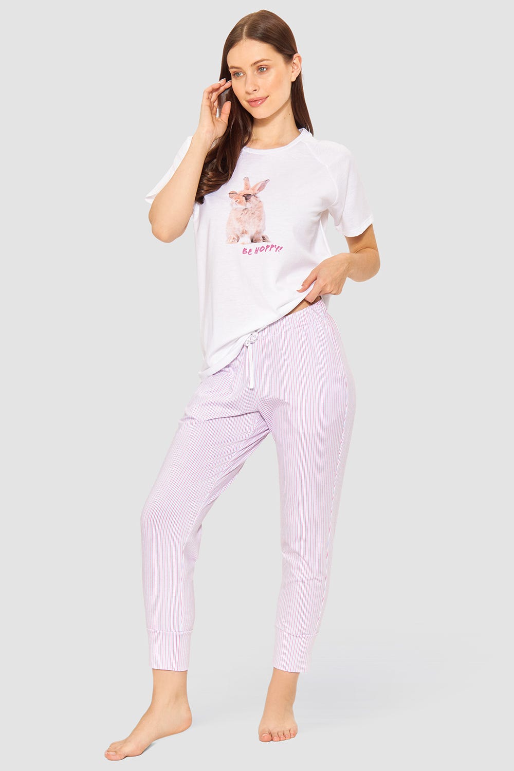 r-sch-be-happy-7-8-hose-rosa-mit-streifenprint image 4