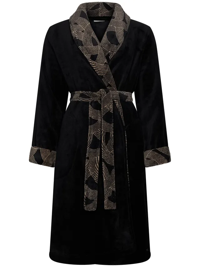 pastunette-premium-balance-morgenmantel-damen-schwarz-fleece image 1
