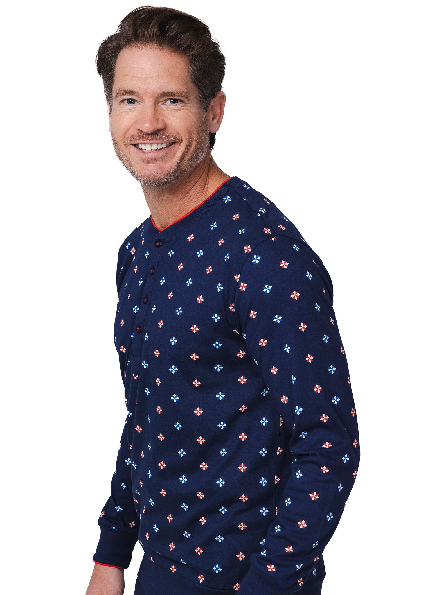 pastunette-lunar-pyjama-herren-blau-bio-baumwolle-knopf image 5