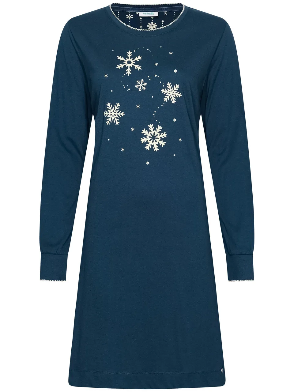 myrebelle-snowy-sparkles-nachthemd-blau-bio-baumwolle image 1
