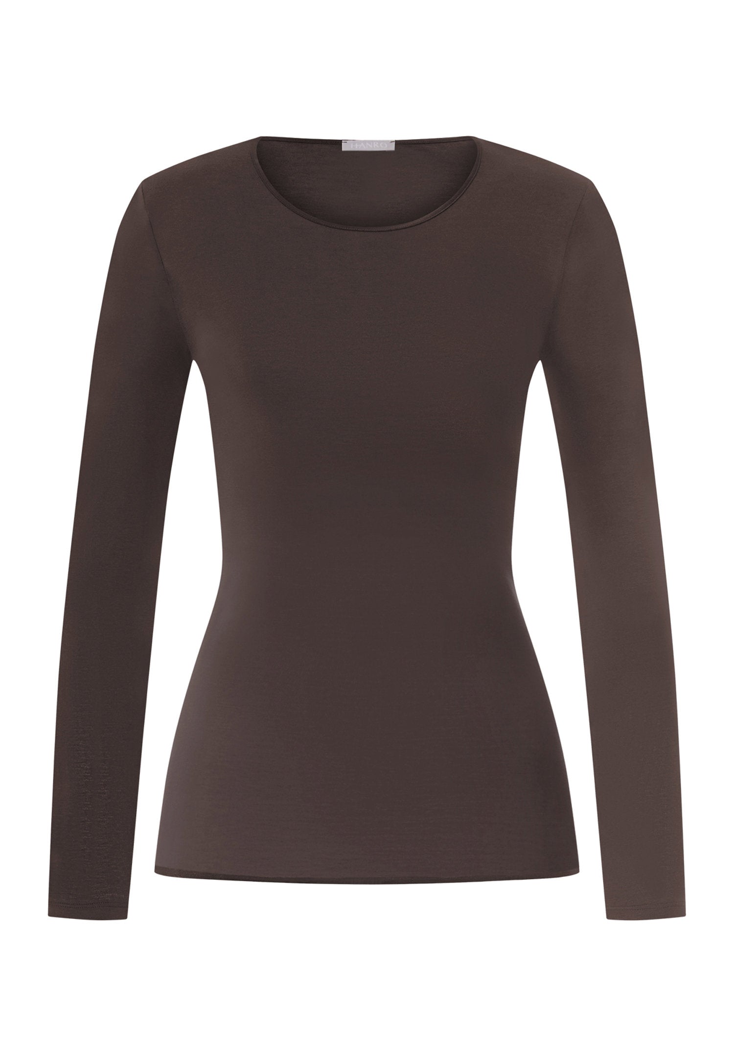 hanro-cotton-seamless-langarmshirt-071620-dark-mocha-baumwolle image 1