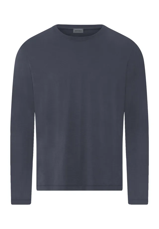 hanro-living-shirts-langarmshirt-stormy-gray-baumwolle image 1