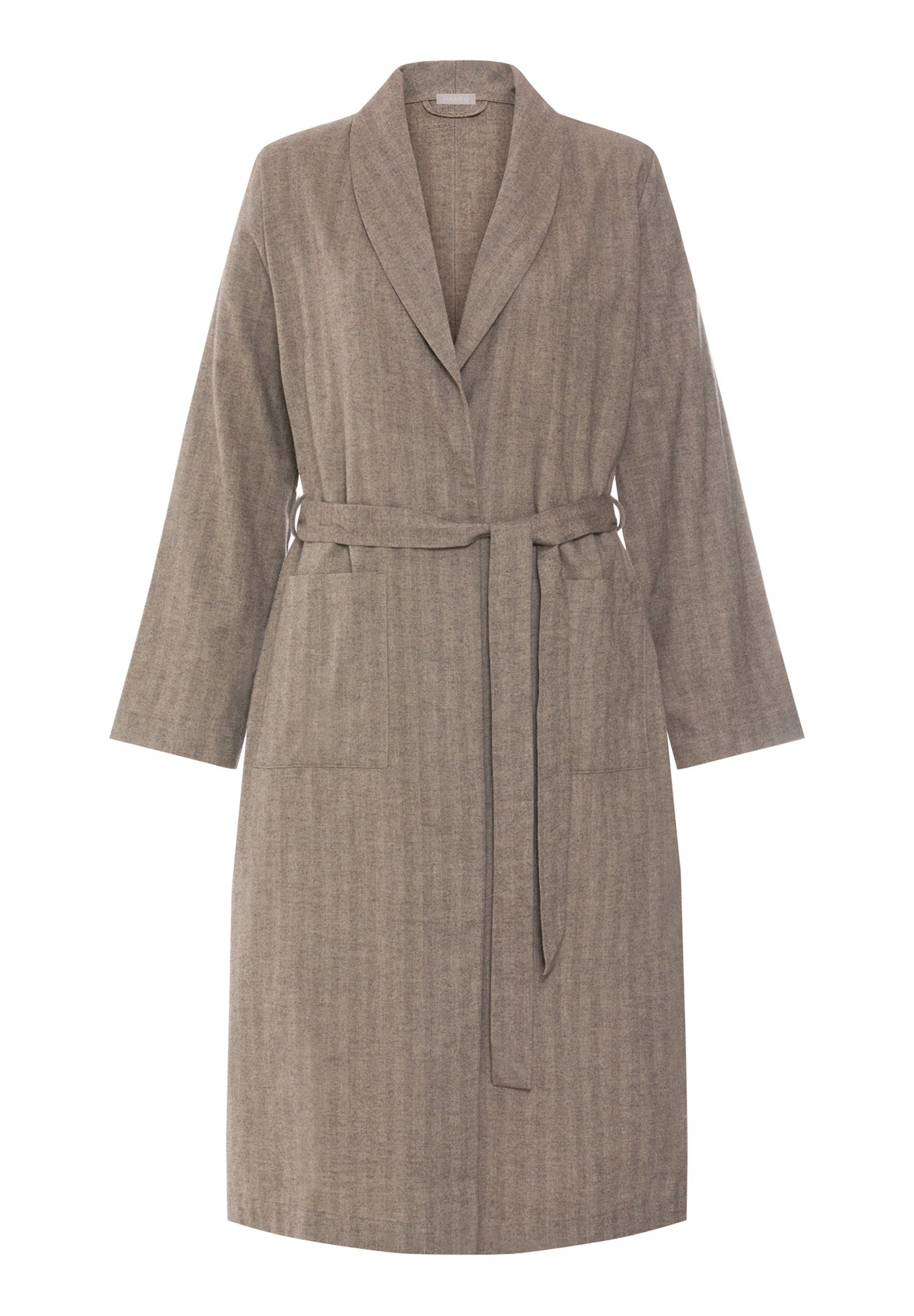 hanro-woolen-luxury-robe-115cm-earthy-woven-merinowolle-damen image 1
