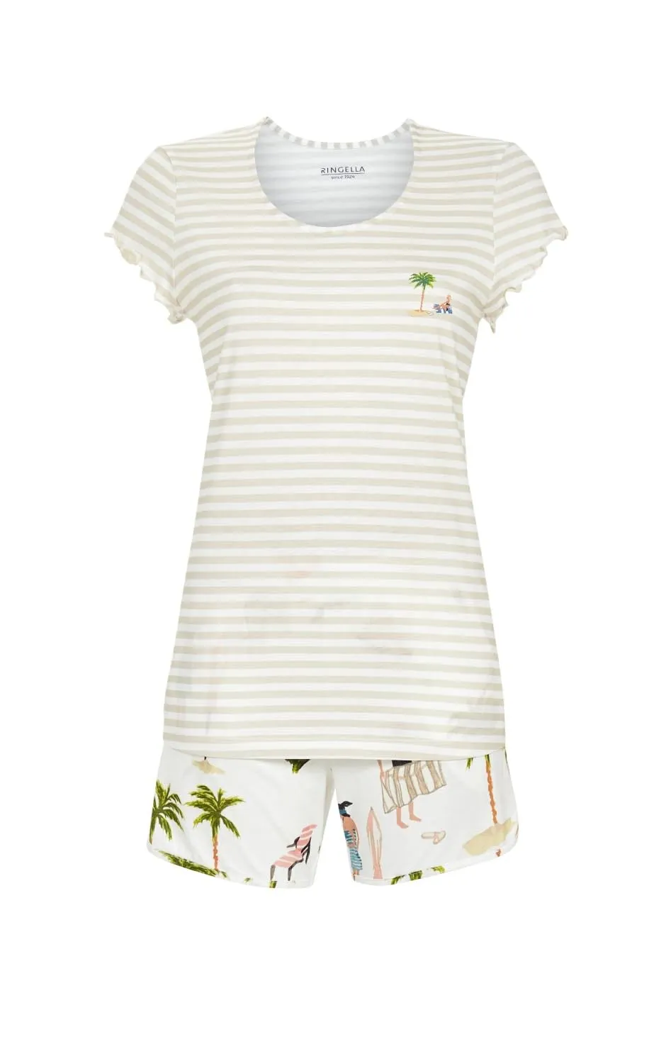 ringella-women-men-damen-shorty-mustermix-kurzpyjama-baumwolle image 1