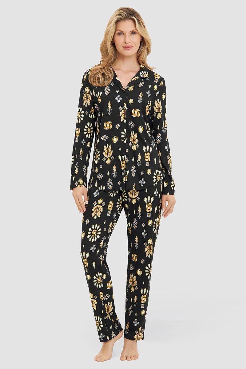 r-sch-be-happy-pyjama-diamantdruck-schlafanzug-schwarz image 1