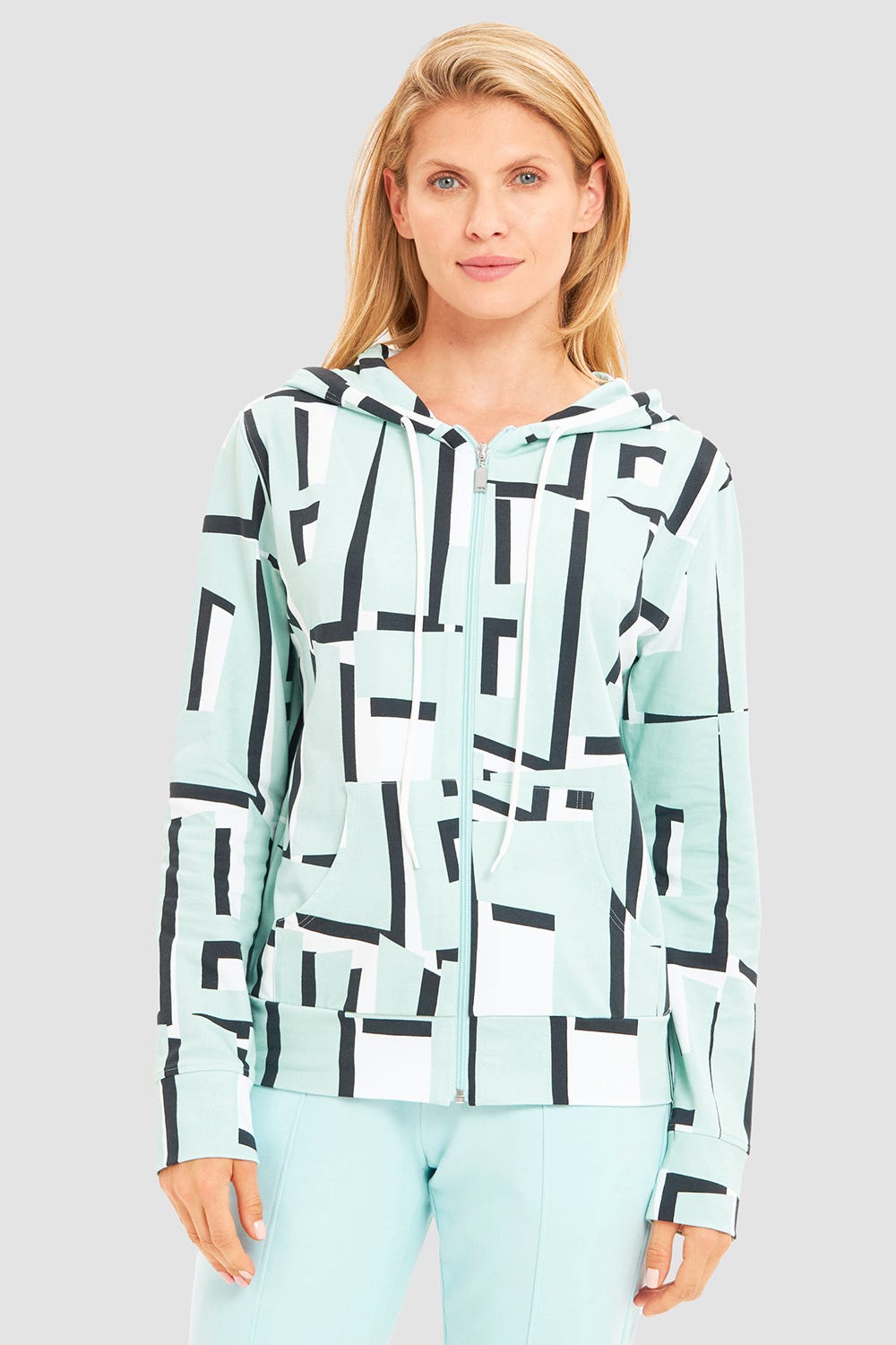 r-sch-be-happy-jacke-kapuzenjacke-sweat-t-rkis-muster image 1