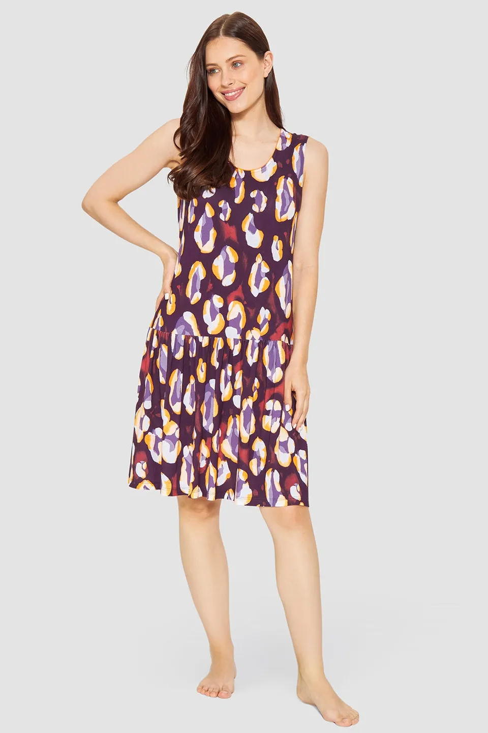 r-sch-be-happy-strandkleid-knielang-violett-leo-print-90cm image 1