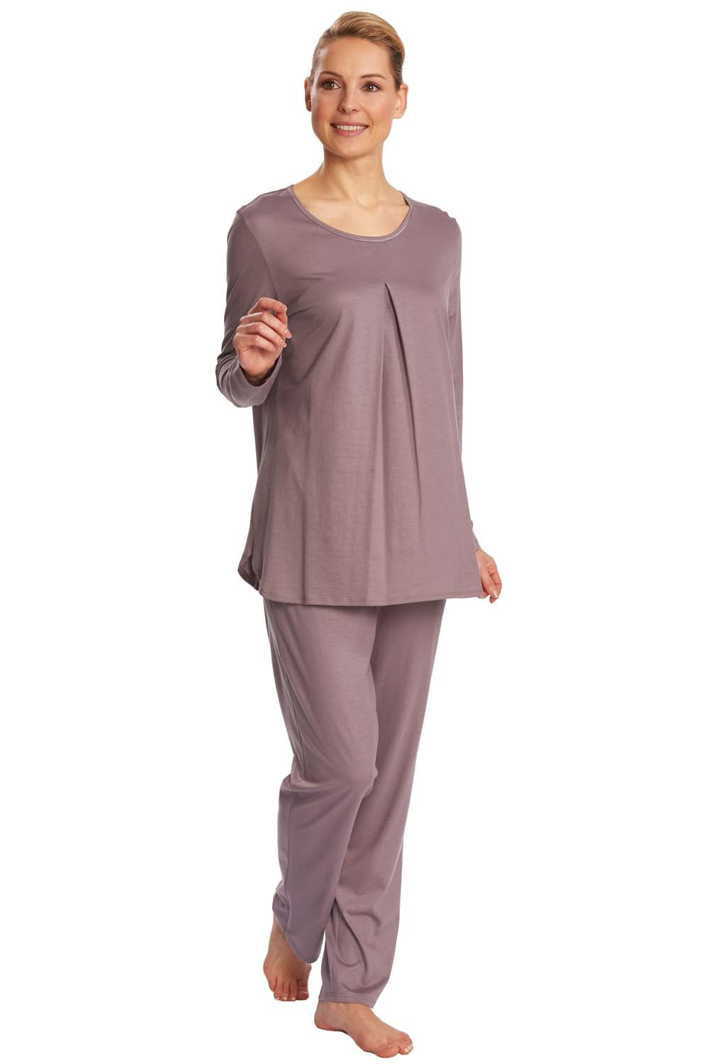 r-sch-be-happy-hose-lang-pyjamahose-braun-jersey image 4