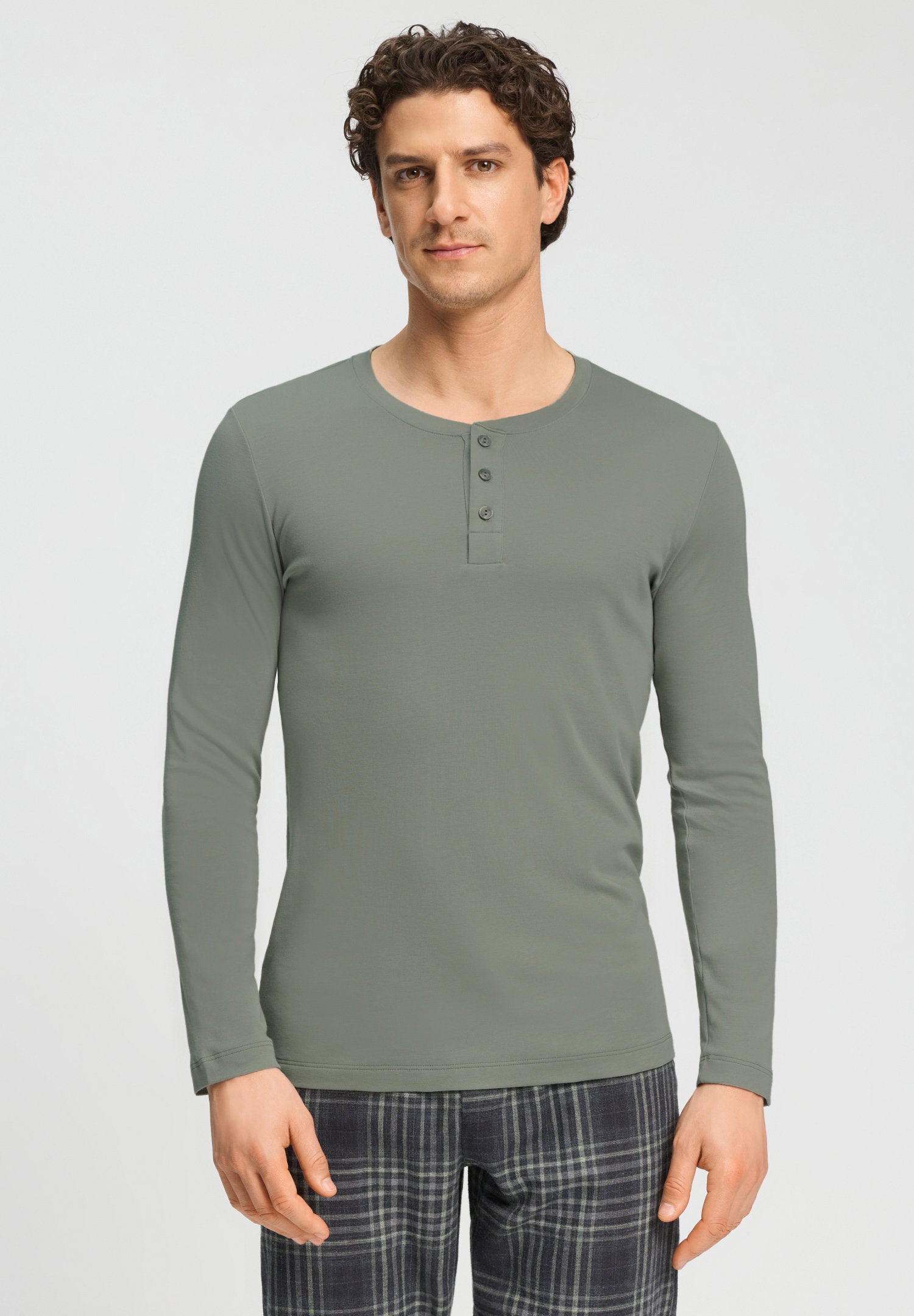 hanro-cozy-comfort-henley-shirt-langarm-shadow-baumwolle image 2