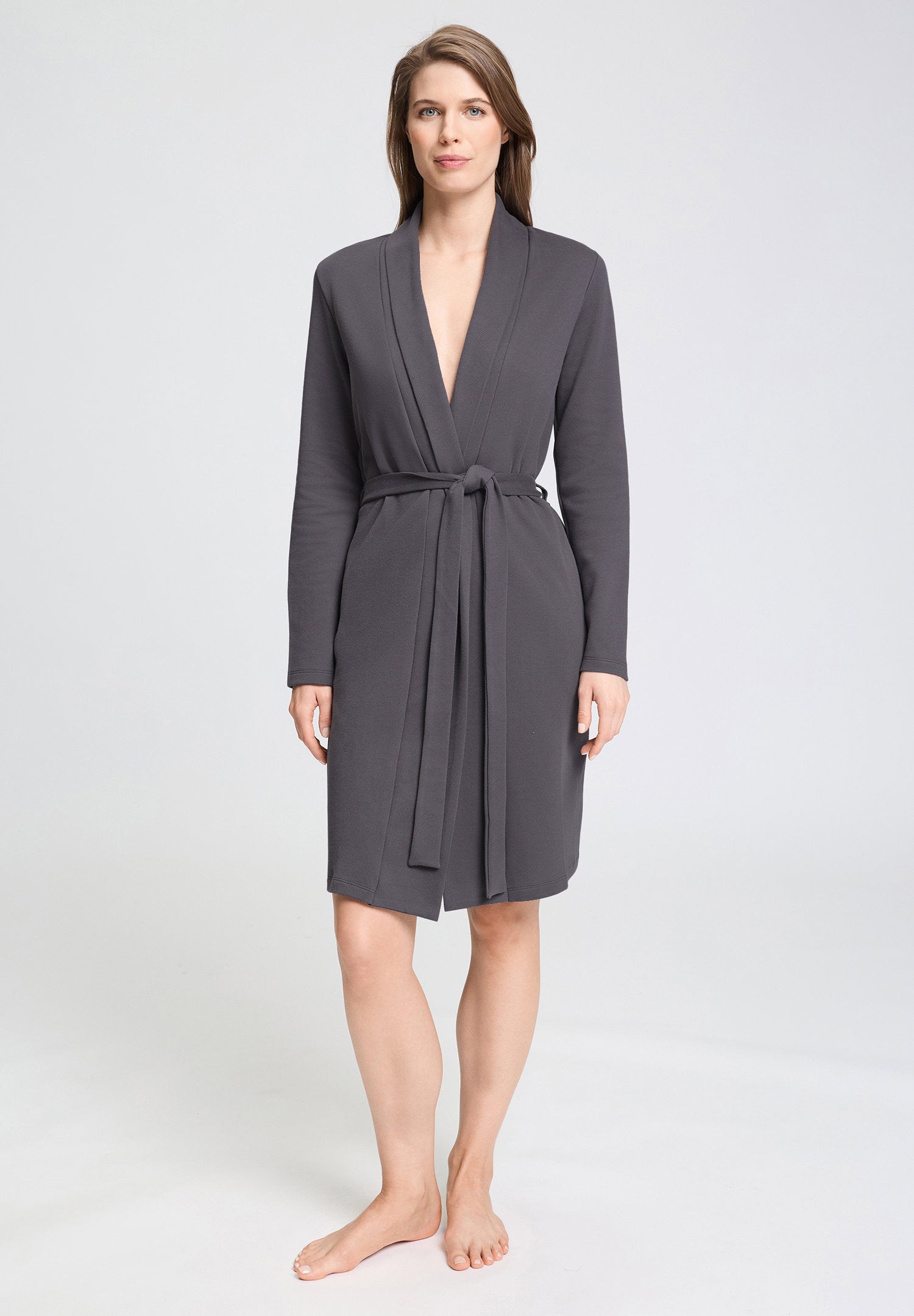hanro-easy-wear-robe-morgenmantel-dark-sesame-baumwolle image 2