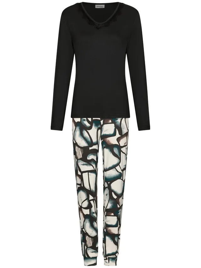 pastunette-premium-midnight-haze-pyjama-damen-schwarz-viskose image 1