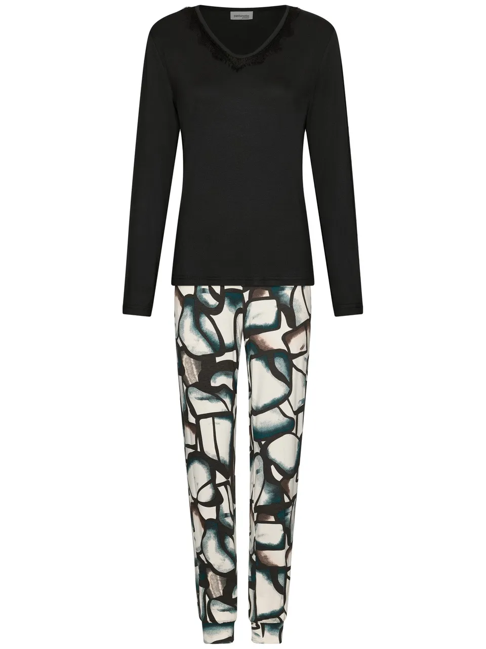 pastunette-premium-midnight-haze-pyjama-damen-schwarz-viskose image 1