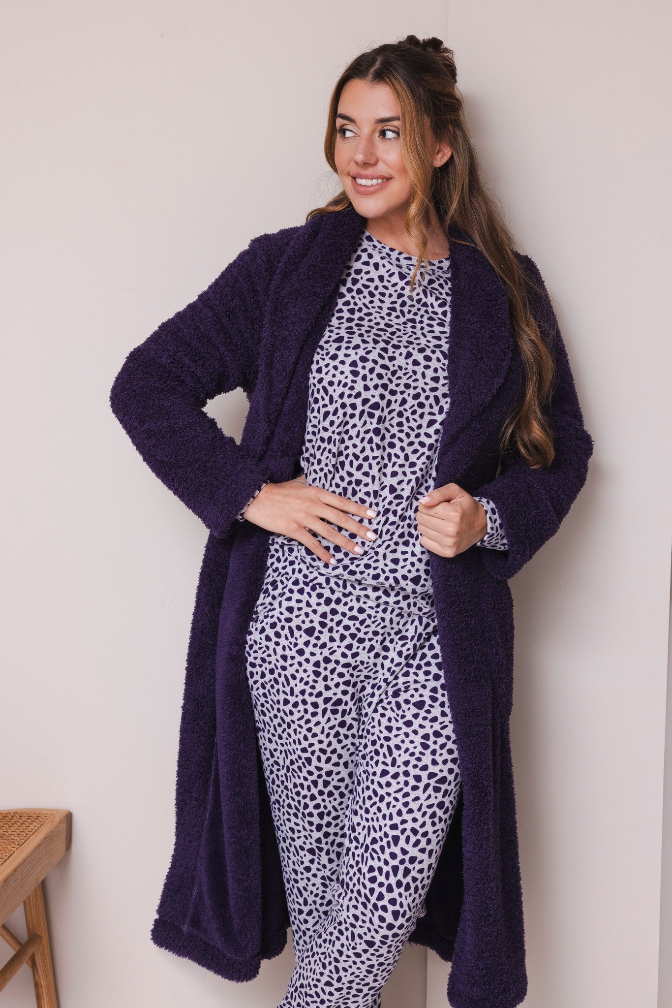 pastunette-purple-pebbles-morgenmantel-lila-coral-fleece image 2