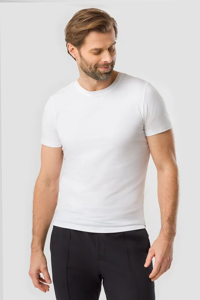 r-sch-be-happy-herren-shirt-kurz-t-shirt-wei-rundhals image 1