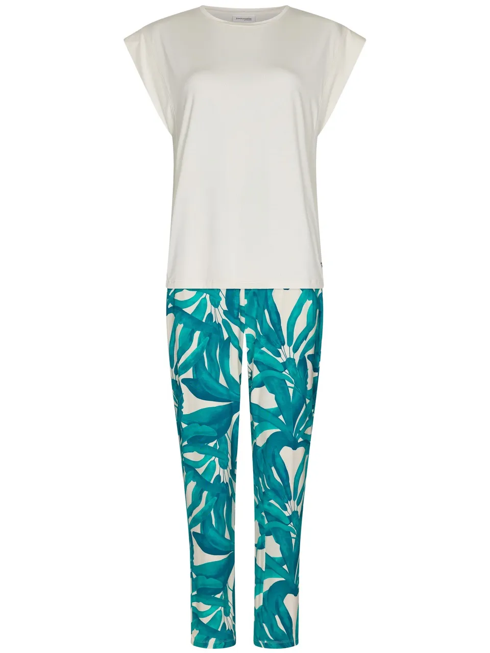 pastunette-premium-emerald-oasis-pyjama-t-rkis-ecru image 1