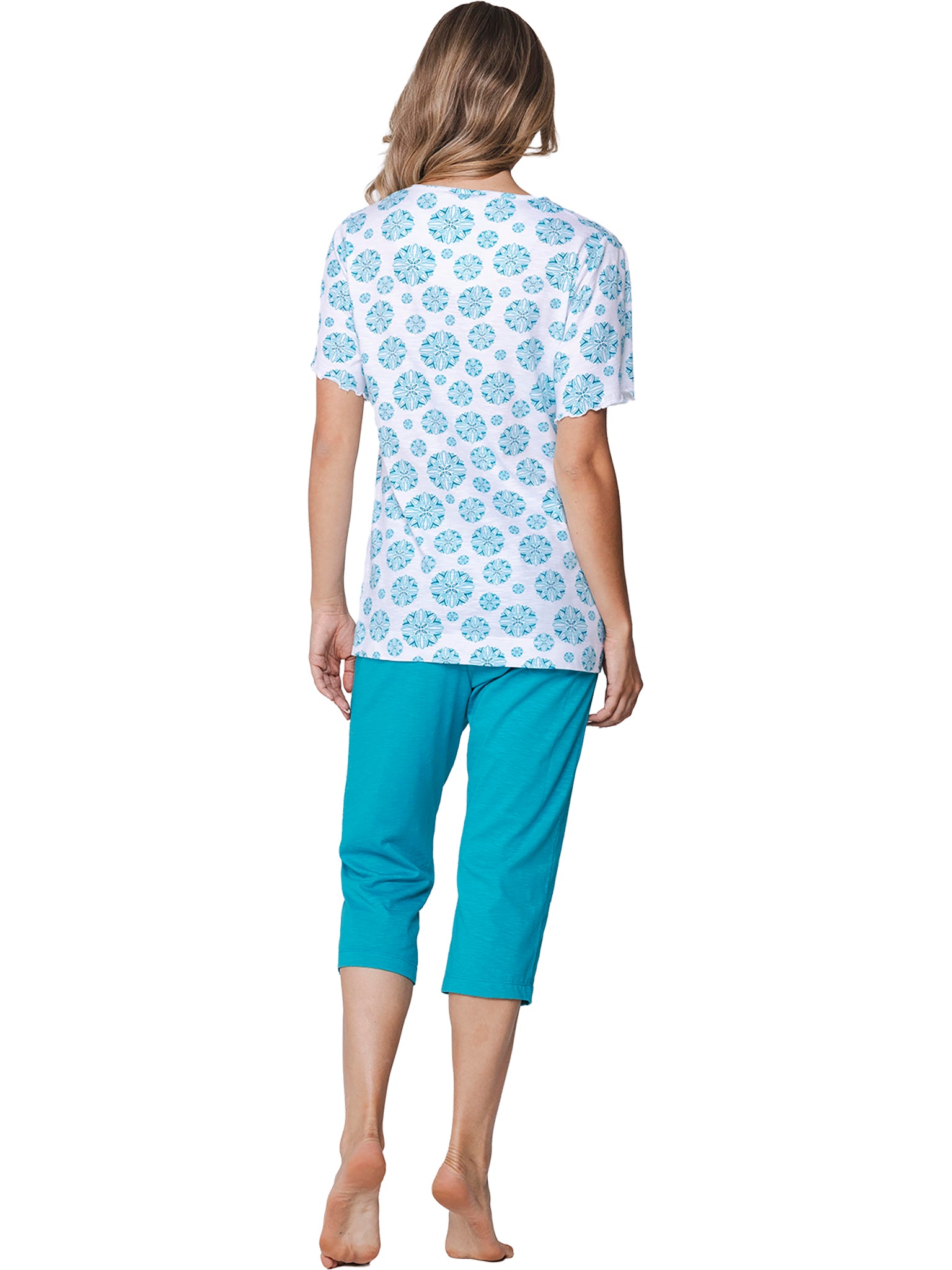 pastunette-ipanema-pyjama-baumwolle-wei-t-rkis-muster-38 image 4