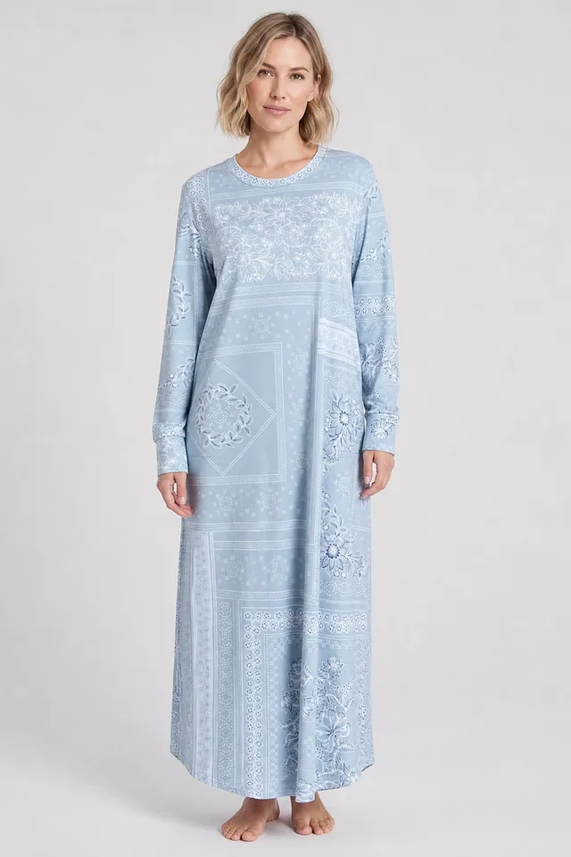 r-sch-be-happy-nachthemd-maxi-blau-bandana-print image 1