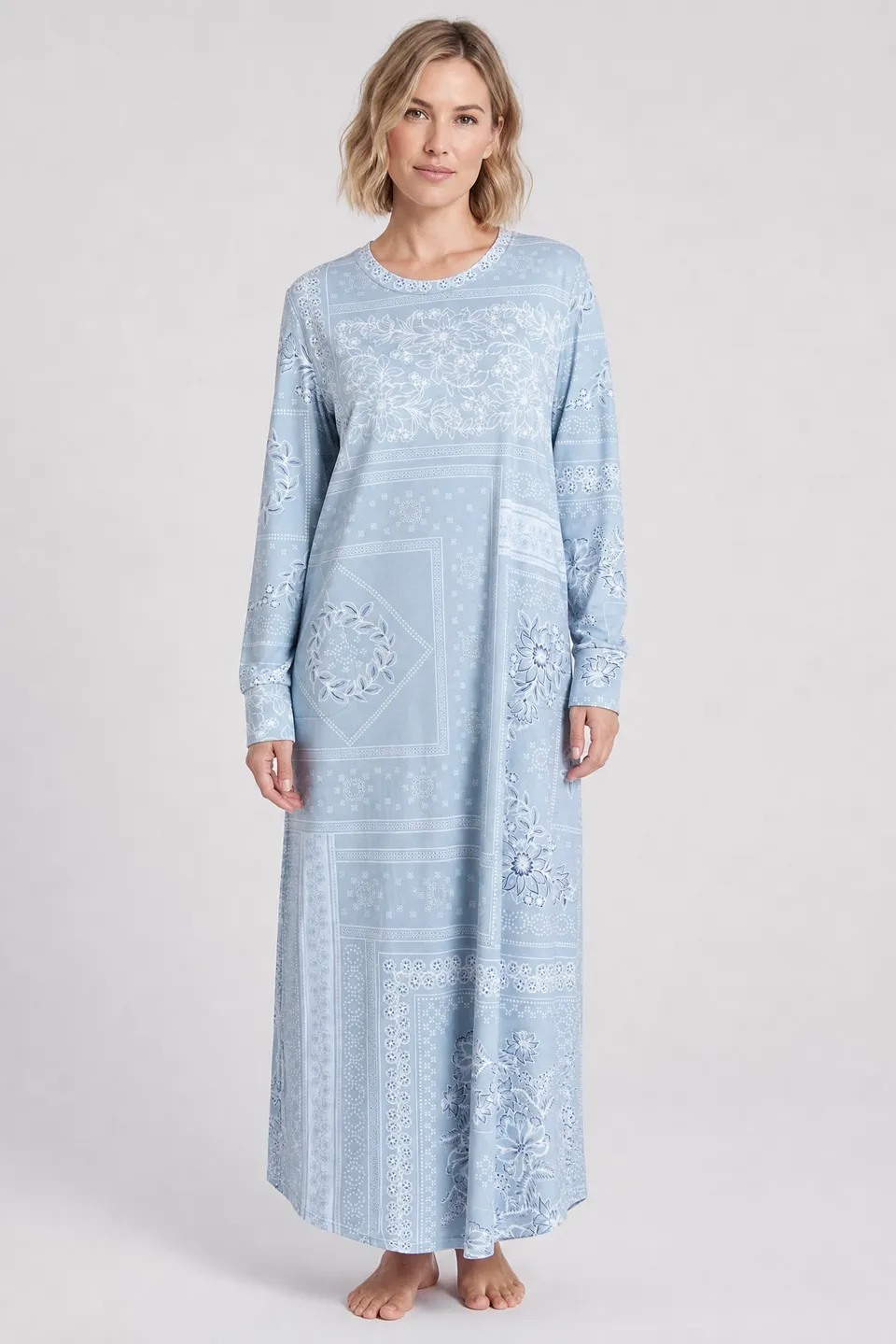 r-sch-be-happy-nachthemd-maxi-blau-bandana-print image 1