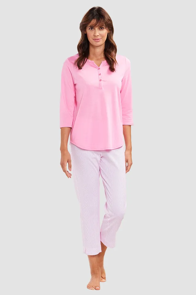 r-sch-be-happy-pyjama-7-8-schlafanzug-pink-streifen image 1