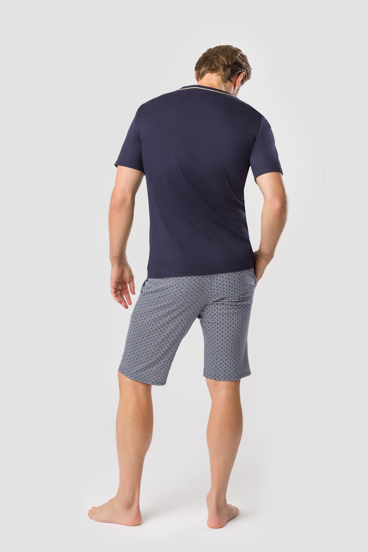 r-sch-be-happy-herren-pyjama-kurz-blau-minimalprint image 3