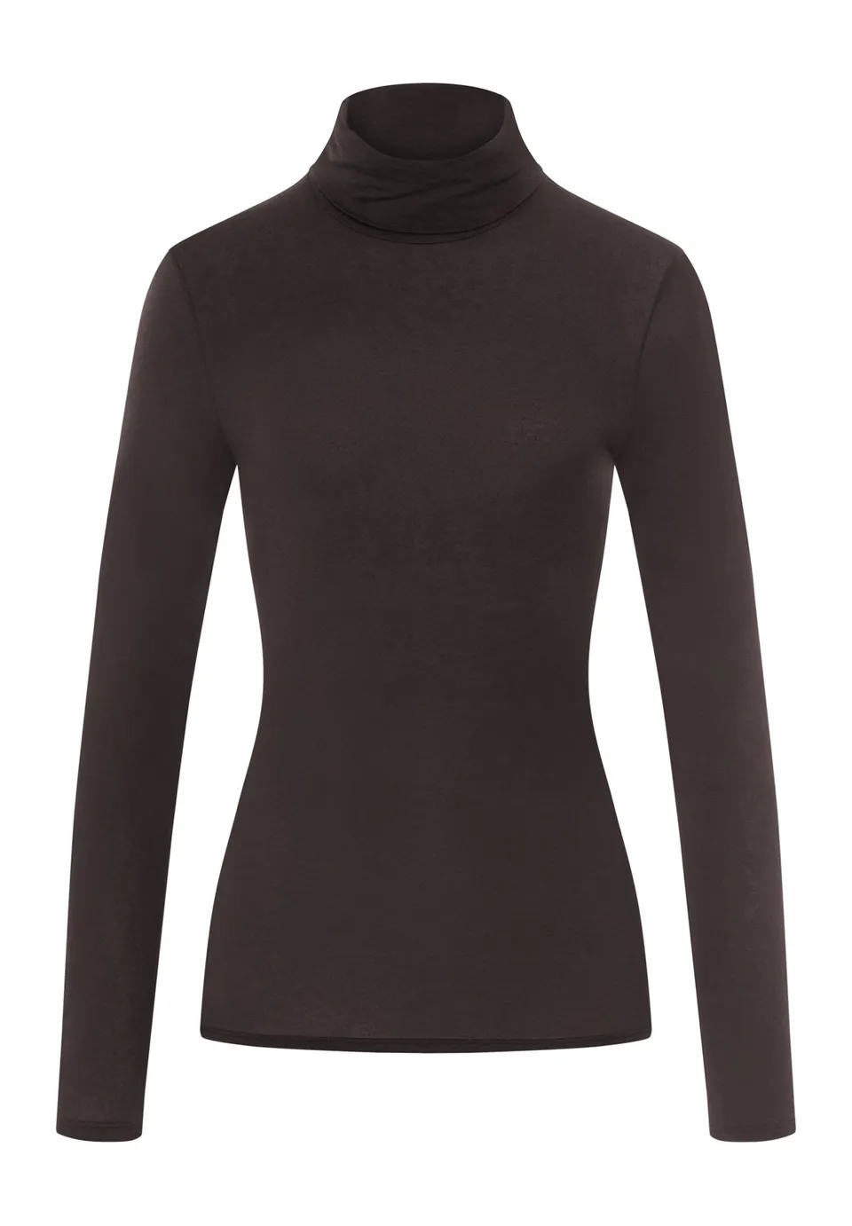 hanro-ultralight-wool-rollkragen-shirt-damen-dark-mocha image 1