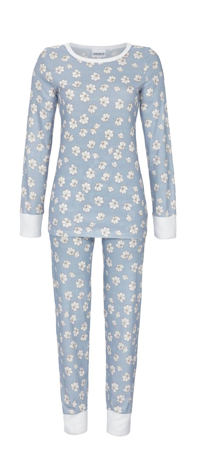 ringella-women-men-damen-pyjama-baumwolle-bl-mchen-rundhals image 1