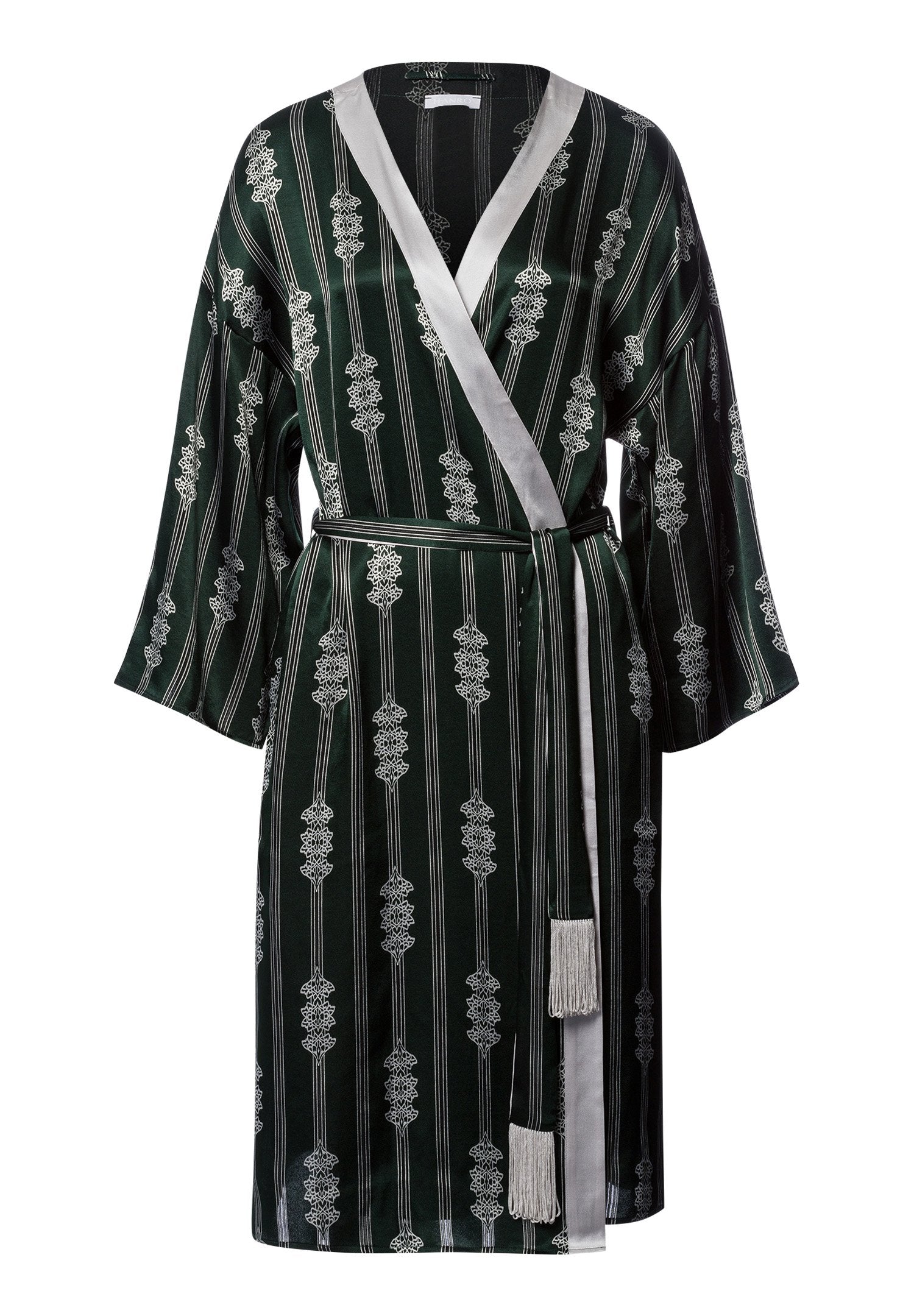 hanro-indra-robe-110cm-morgenmantel-arabesque-stripe-seide image 1