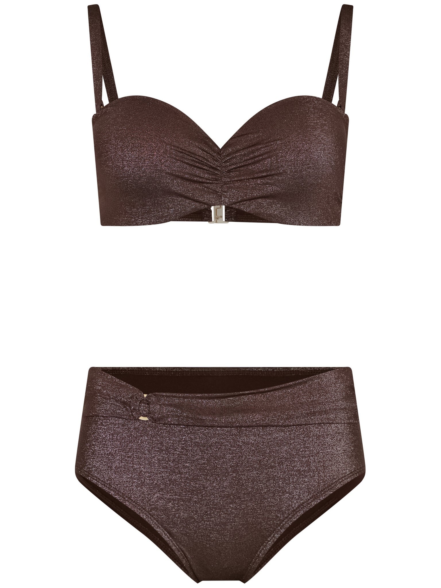 pastunette-glam-bandeau-bikini-braun-mit-b-gel-lurex image 1