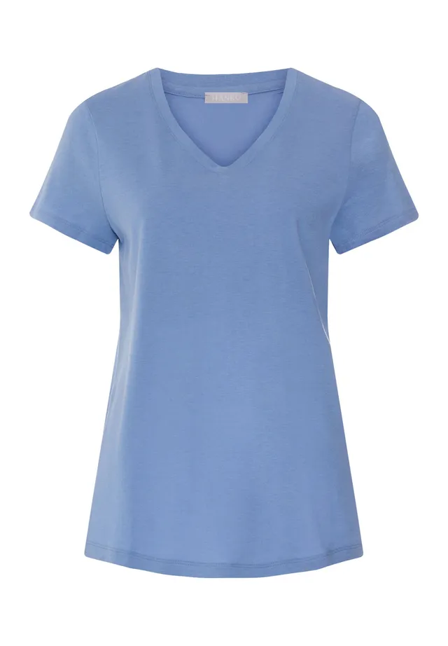 hanro-sleep-lounge-kurzarm-shirt-bluebird-tencel-modal image 1