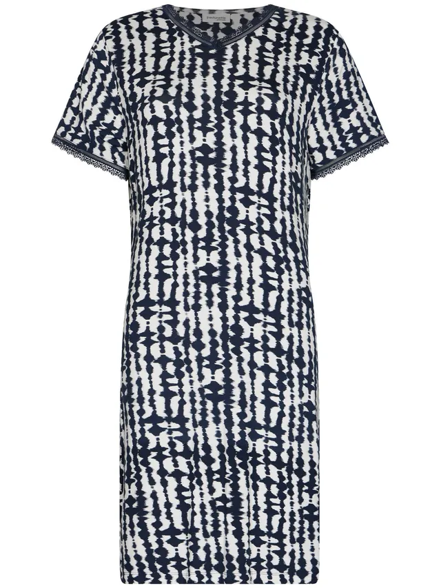 pastunette-premium-indigo-blue-nachthemd-weiss-spitze image 1