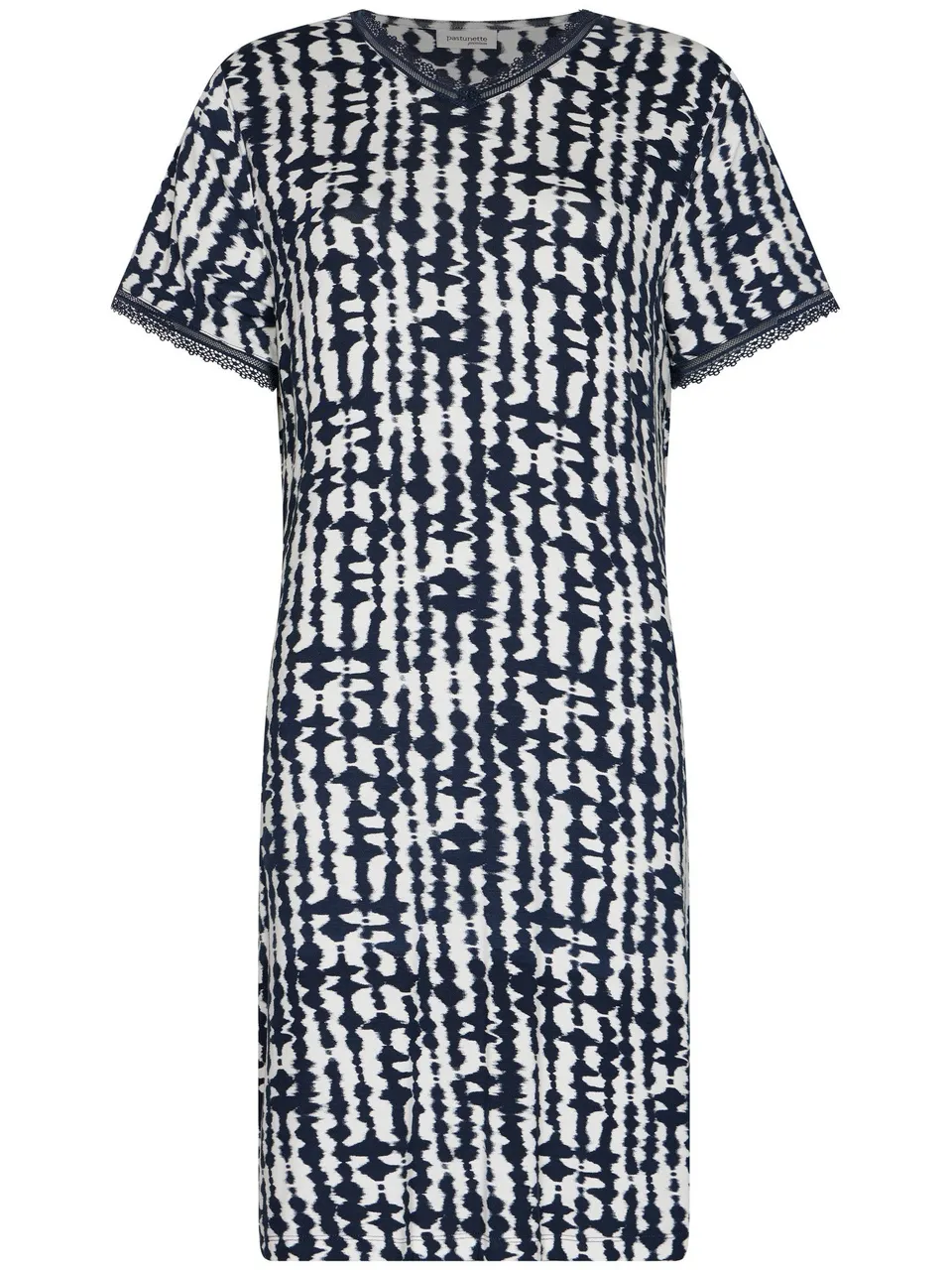pastunette-premium-indigo-blue-nachthemd-weiss-spitze image 1