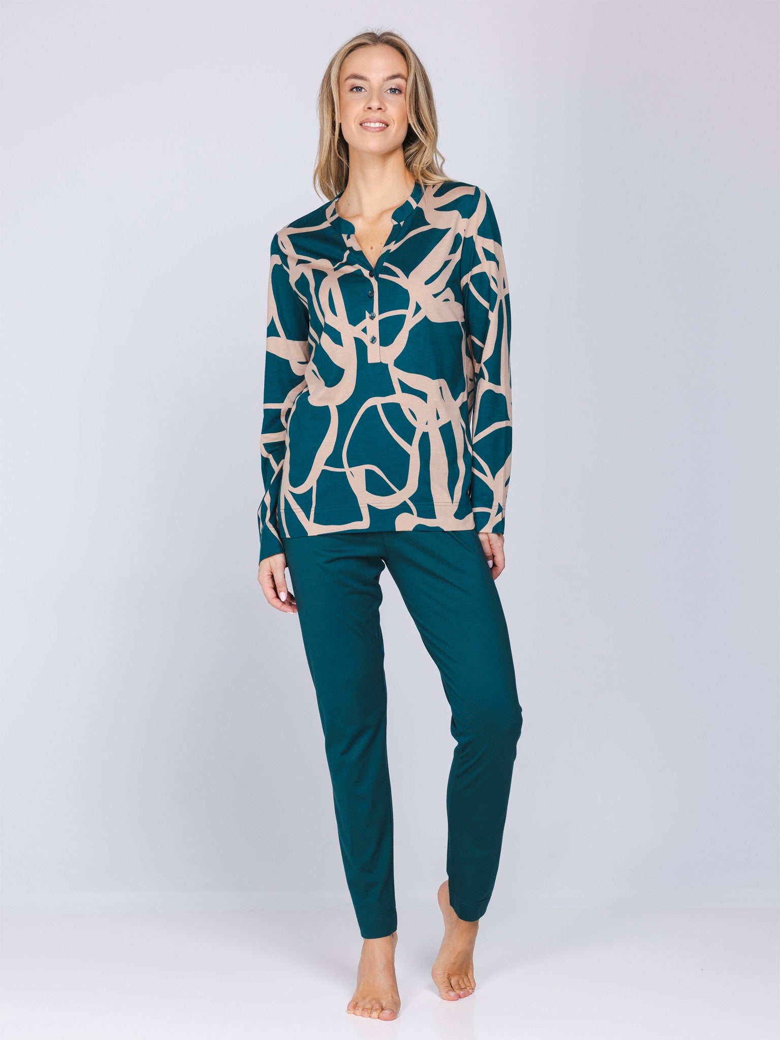 pastunette-premium-couture-damen-pyjama-gr-n-modal image 3