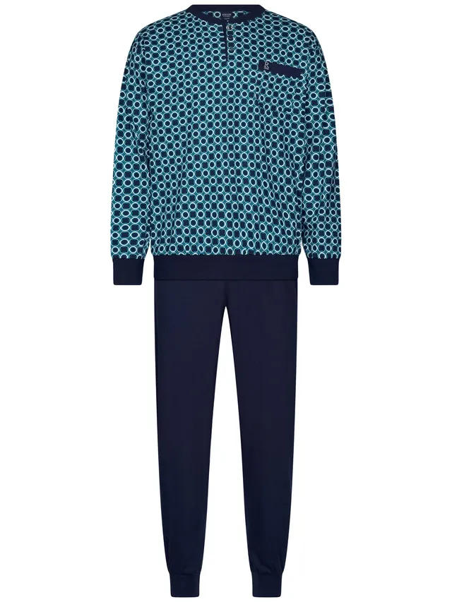 pastunette-robson-herren-pyjama-blau-langarm-gro-e-gr-en image 1
