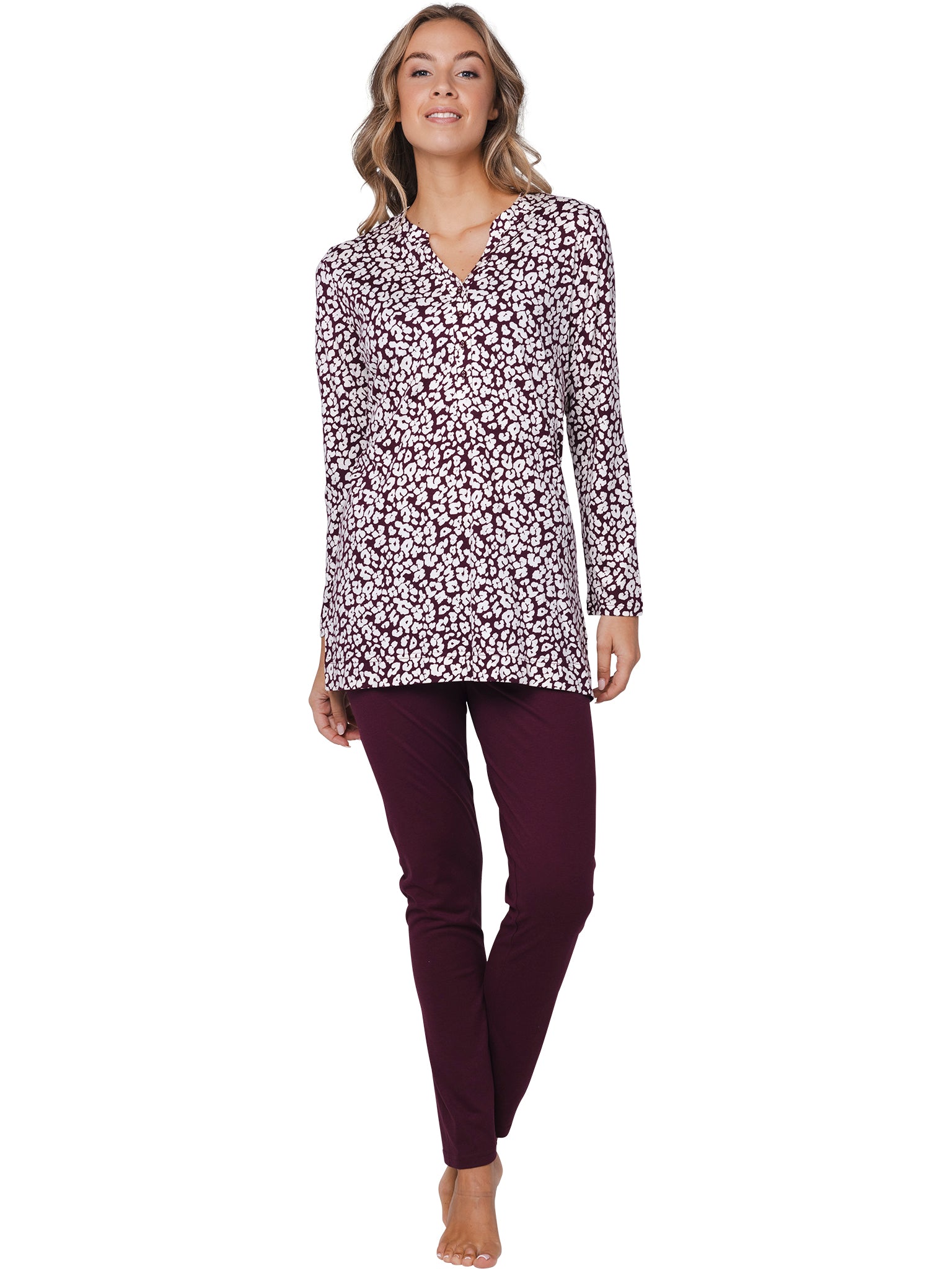 pastunette-premium-grace-pyjama-bordeaux-animalprint-modal image 3