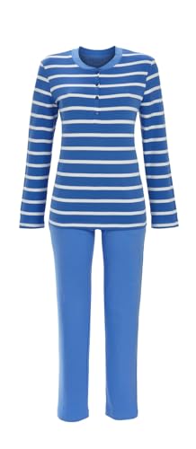 ringella-damen-pyjama-langarm-interlock-baumwolle-geringelt image 3