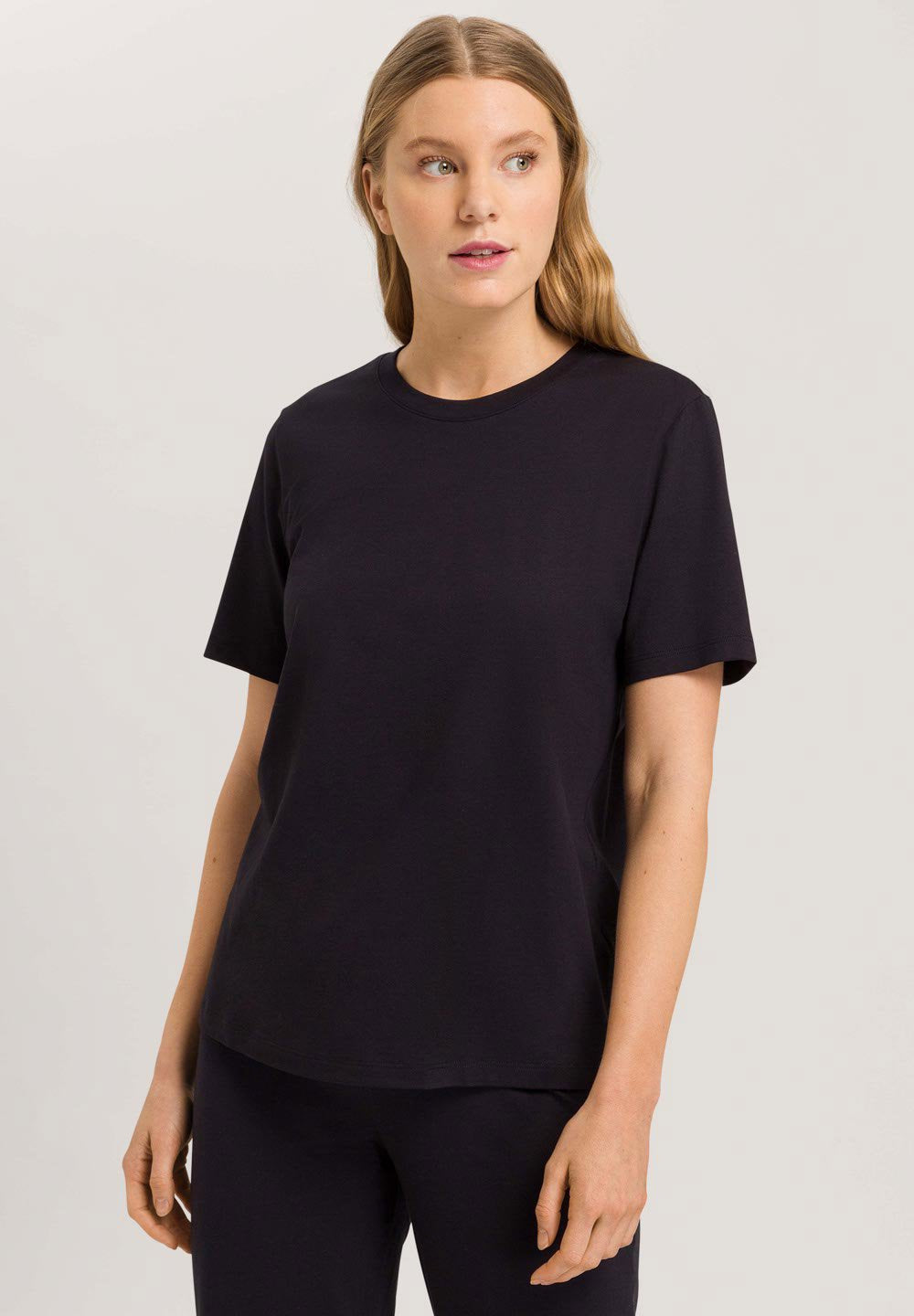 hanro-natural-shirt-t-shirt-schwarz-bio-baumwolle image 2