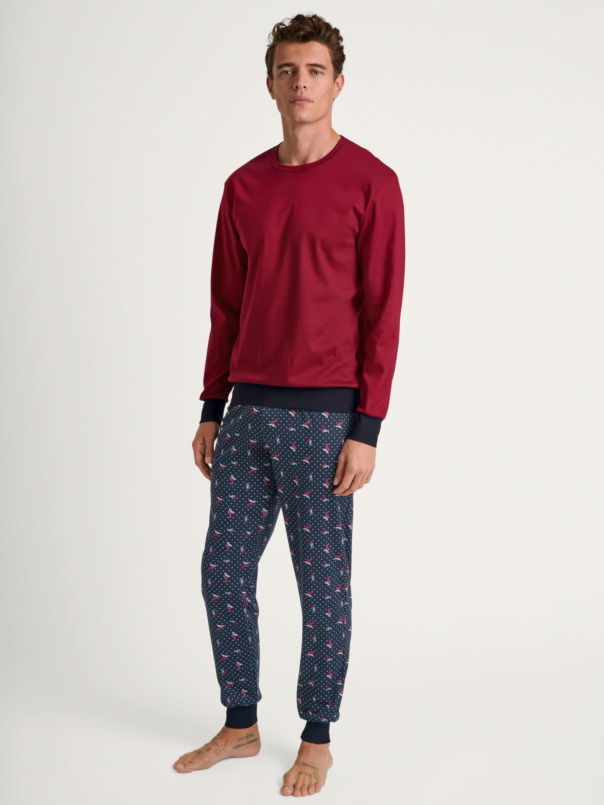 calida-favourites-sleep-family-friends-pyjama-herren-46-48-rio-red image 2