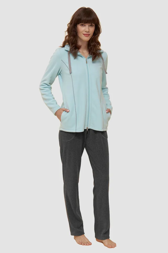 r-sch-be-happy-fleece-hausanzug-damen-gr-n-lang image 1
