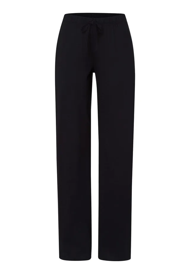 hanro-natural-wear-long-pants-hose-schwarz-bio-baumwolle image 1