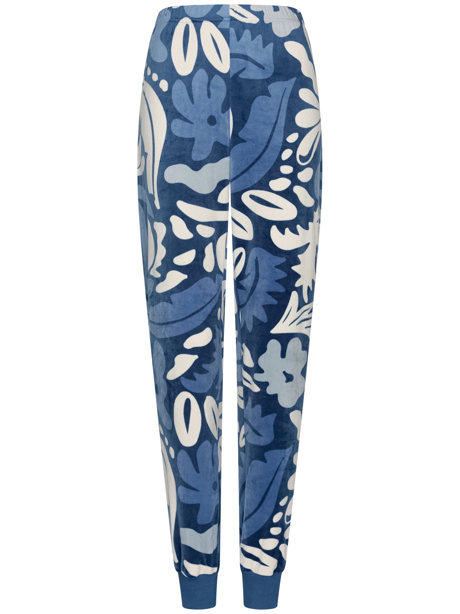 pastunette-blue-bloom-damen-pyjama-dunkelblau-velours image 2