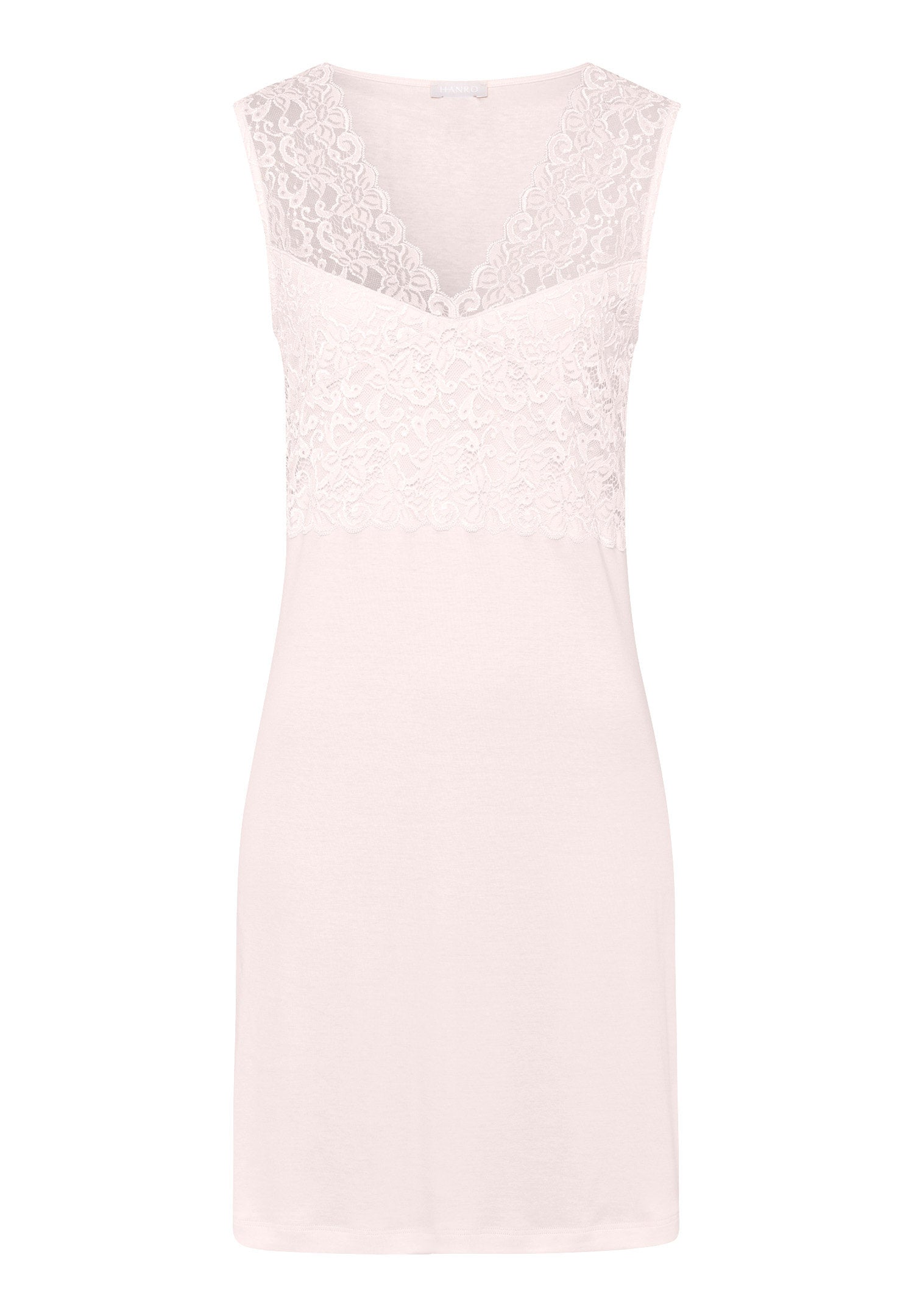 hanro-moments-nachthemd-crystal-pink-baumwolle-spitze-90cm image 1
