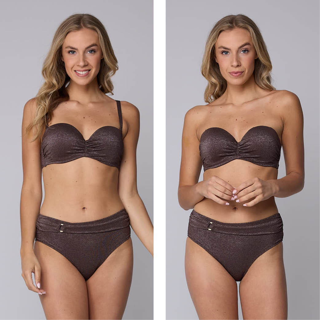 pastunette-glam-bandeau-bikini-braun-mit-b-gel-lurex image 2