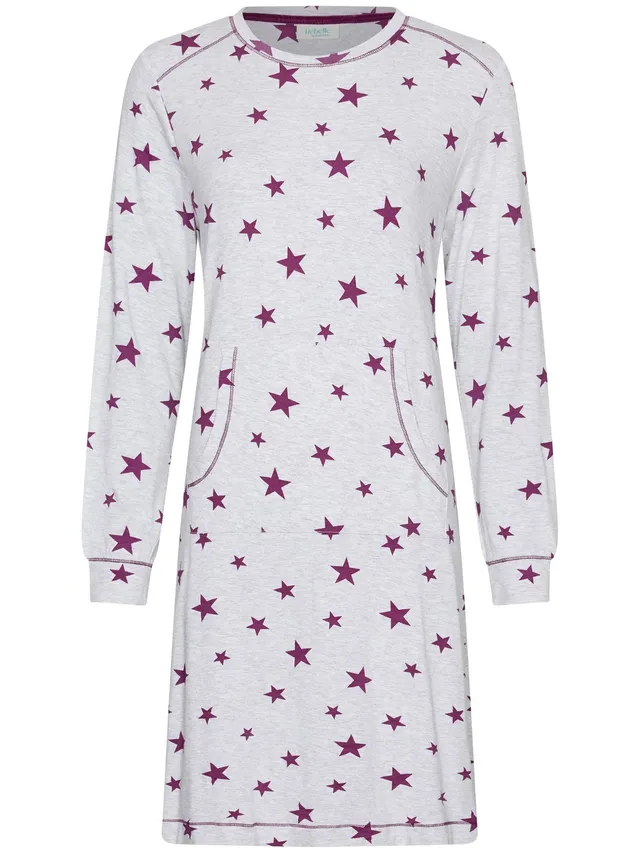 pastunette-myrebelle-starlight-magic-nachthemd-grau-sterne-viskose image 1