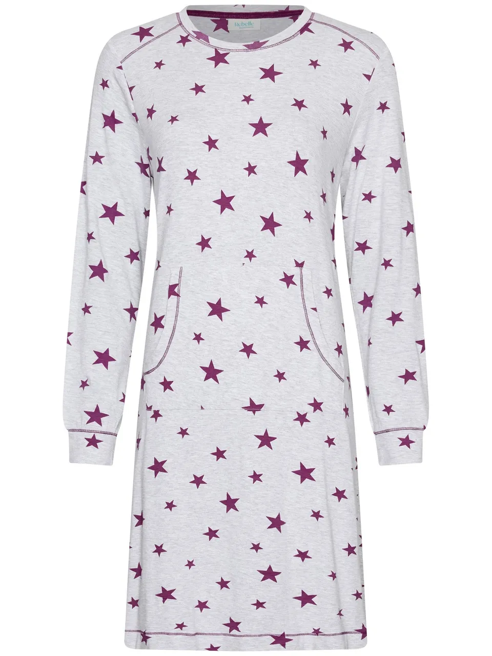 pastunette-myrebelle-starlight-magic-nachthemd-grau-sterne-viskose image 1