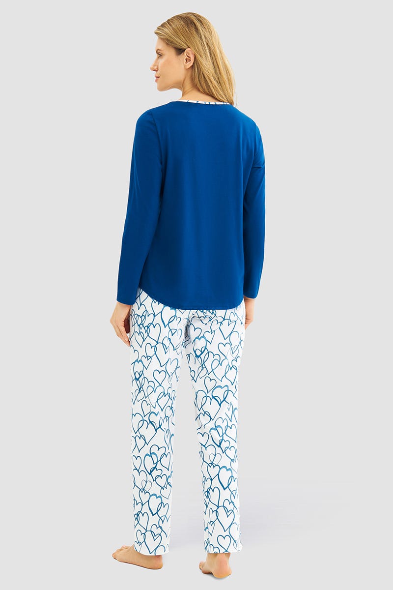 r-sch-be-happy-pyjama-lang-blau-herz-print-gr-36-50 image 3